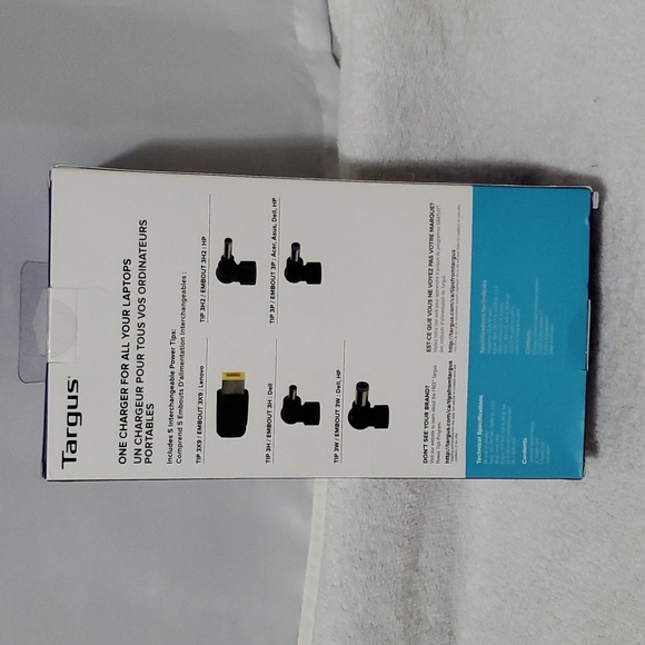 Targus 90W AC Semi-Slim Universal Laptop Charger with 6-Foot Cable, Inc - Picture 7 of 9